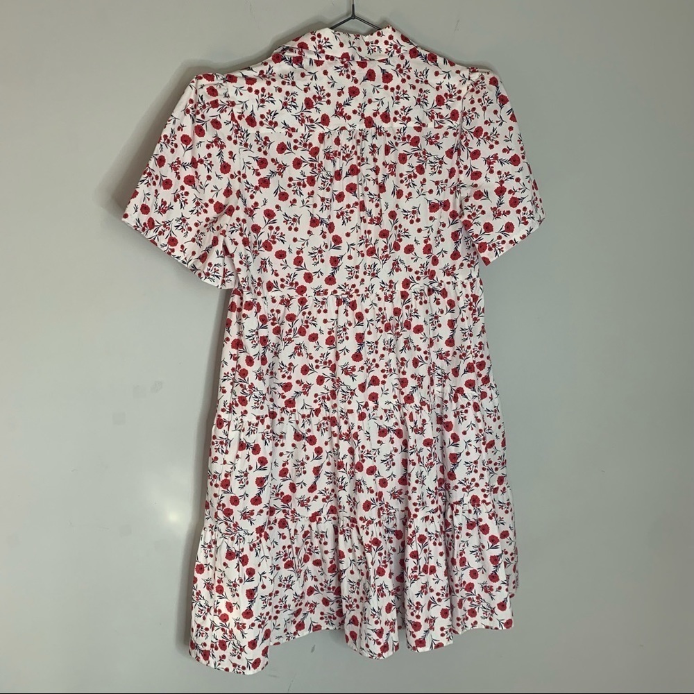 Eliza J Floral Print A-Line Point Collar Short Sleeve Swing Shirt Dress - Picture 6 of 7